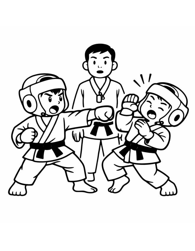 disegno di Incontro di Karate  da colorare