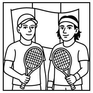 Disegno di Jannik Sinner e Lorenzo Musetti  da colorare