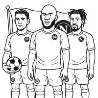 disegno di Lukaku, Meret e Anguissa Napoli Calcio da colorare