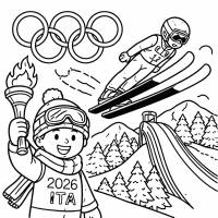 Disegno di Olimpiadi invernali Cortina Milano 2026 da colorare