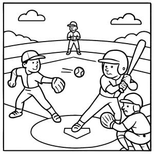 Disegno di Partita di Baseball  da colorare