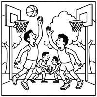 Disegno di Partita di Basket  da colorare