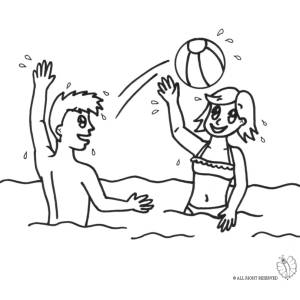 disegno di Pallavolo a Mare da colorare