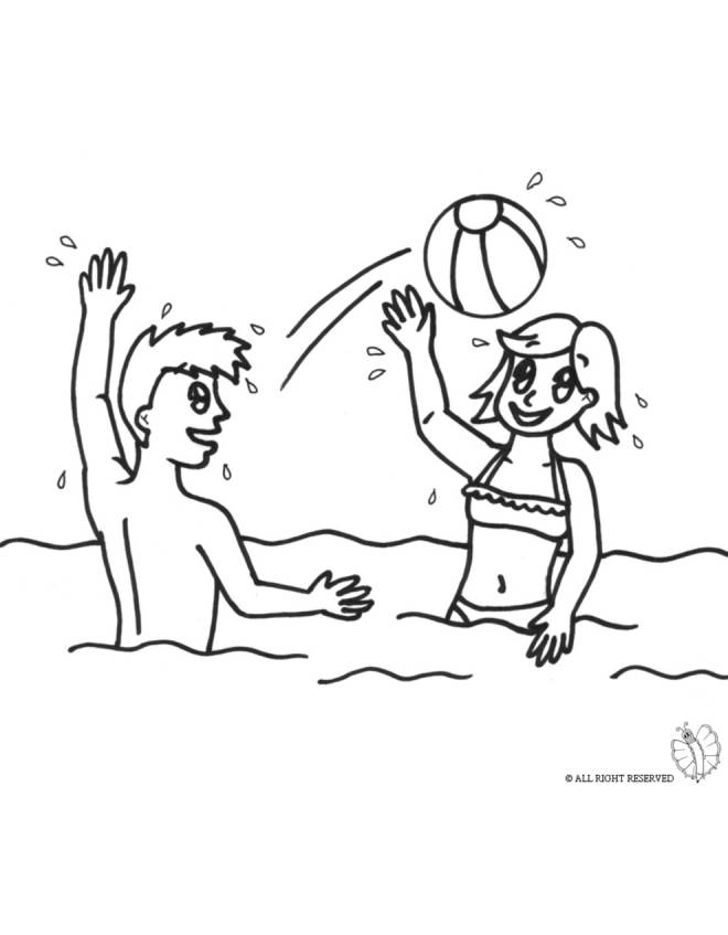 disegno di Pallavolo a Mare da colorare