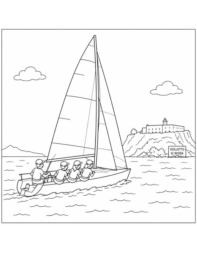 disegno di Regata a Napoli da colorare