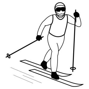 Disegno di Sci di Fondo da colorare