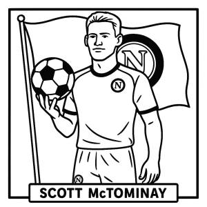 disegno di Scott McTominay Calciatore del Napoli da colorare