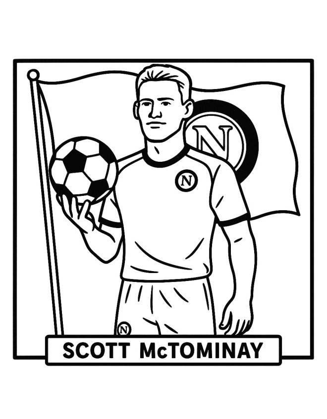 disegno di Scott McTominay Calciatore del Napoli da colorare