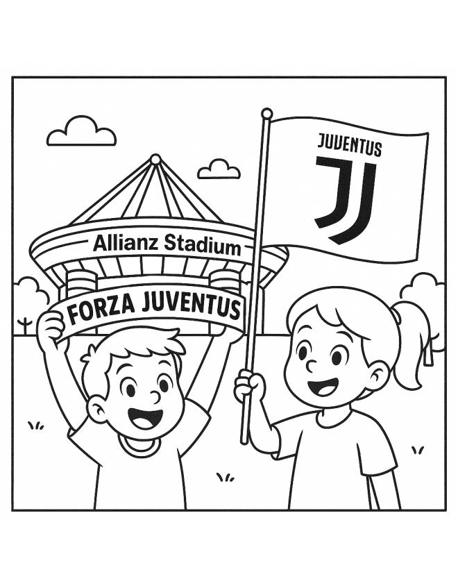 disegno di Tifosi all' Allianz Stadium Juventus da colorare