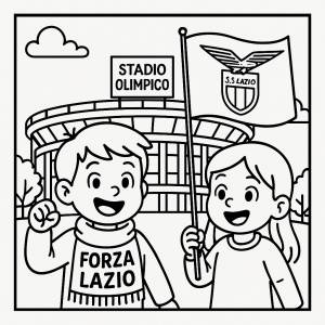 Disegno di Tifosi della Lazio allo Stadio Olimpico da colorare