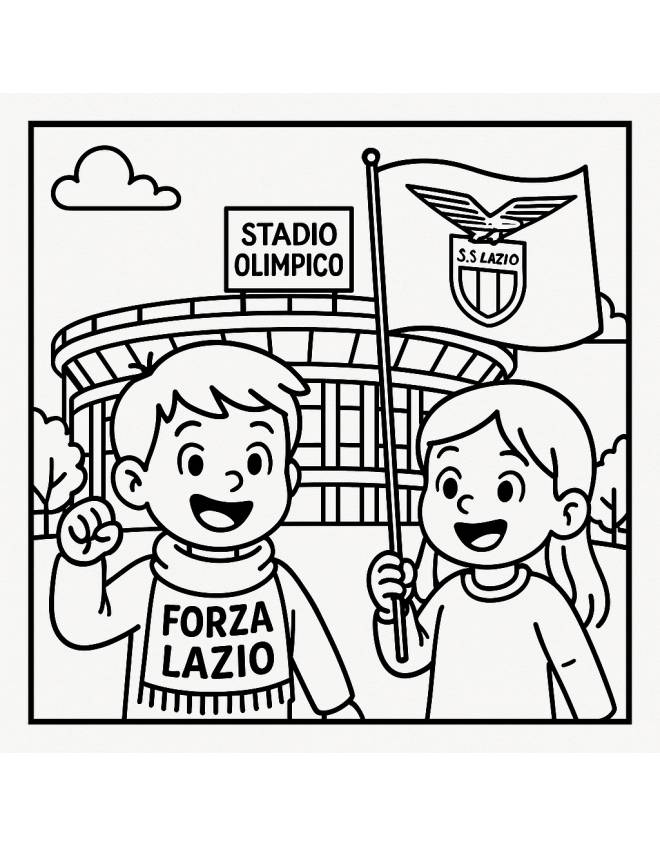 disegno di Tifosi della Lazio allo Stadio Olimpico da colorare