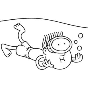 disegno di Bambino Subacqueo da colorare