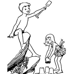 disegno di Giochi sulla Spiaggia da colorare