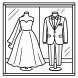 Disegno di Abiti da Cerimonia in Vetrina da colorare