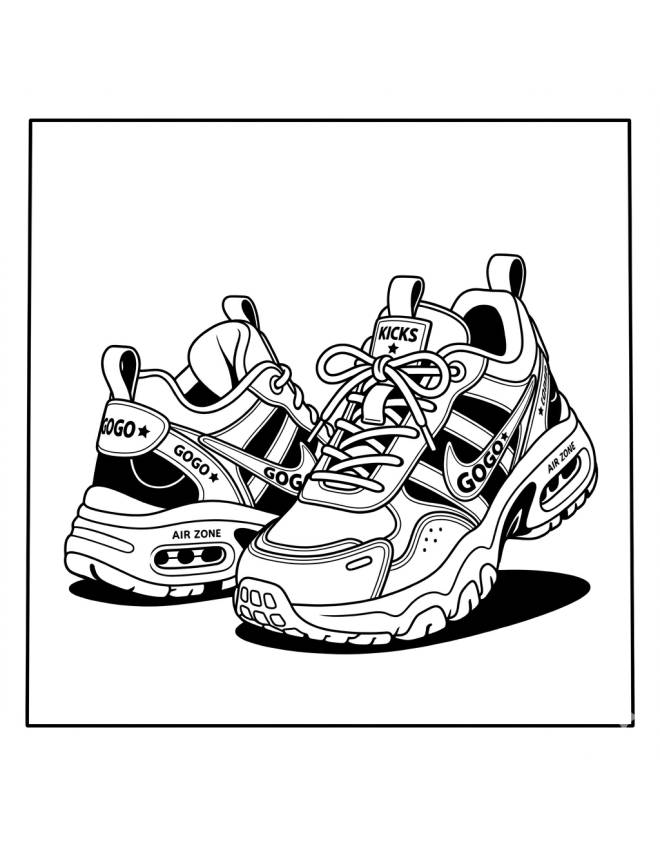 disegno di Scarpe da Ginnastica  da colorare