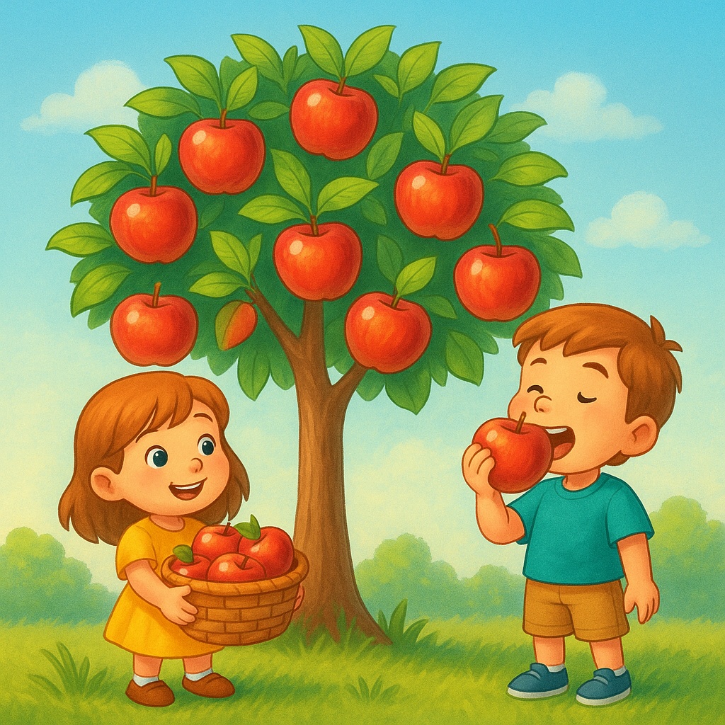 disegno di L' Albero delle Mele  a colori