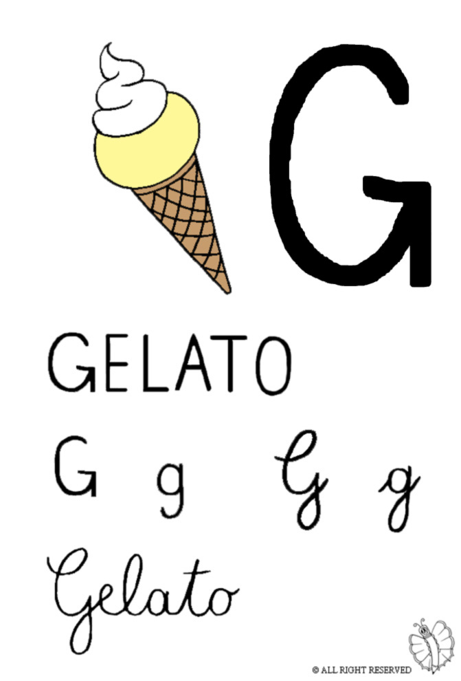 disegno di Lettera G di Gelato a colori