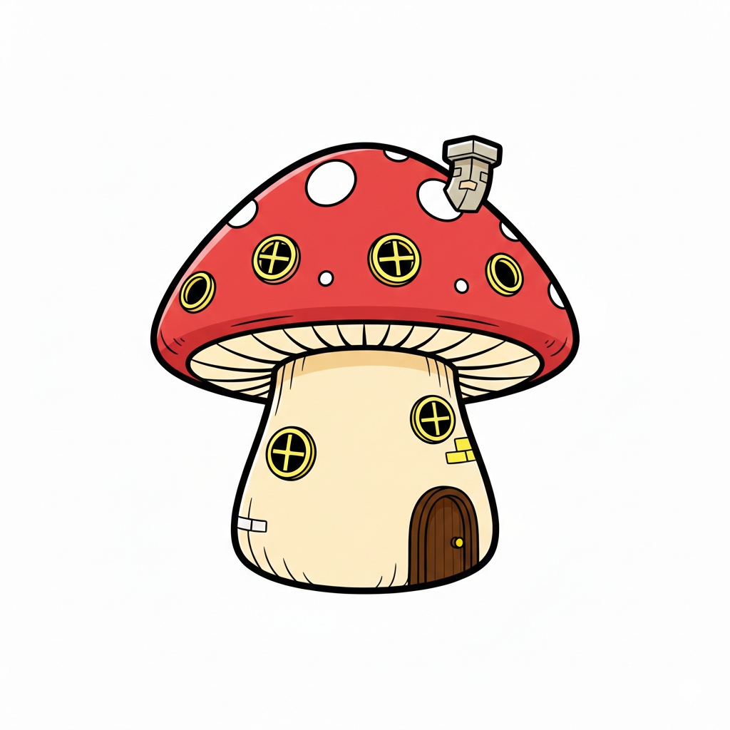 disegno di Casa a Forma di Fungo  a colori