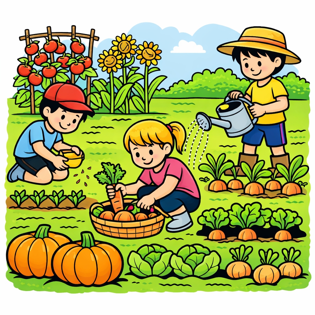 disegno di Coltivare un Orto a colori