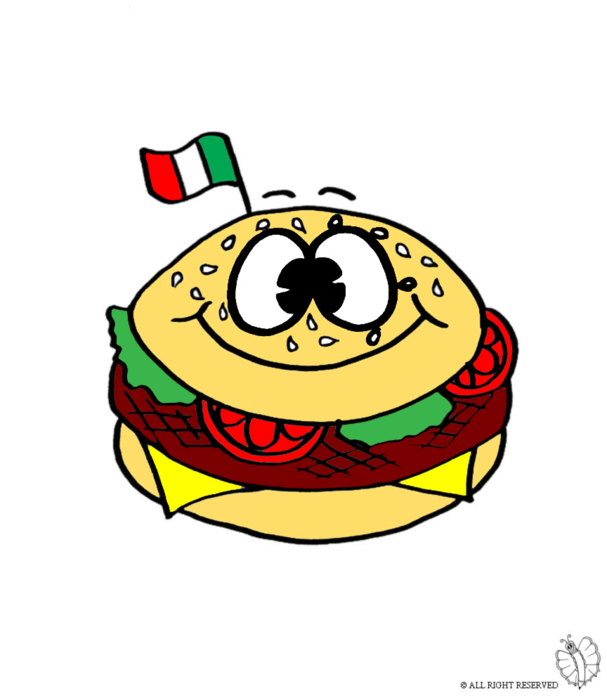 disegno di Panino Hamburger a colori