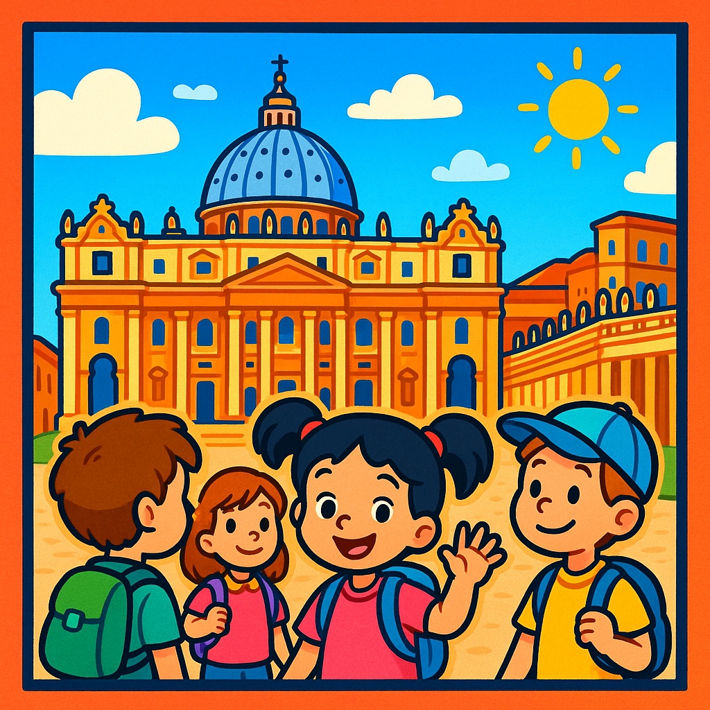 disegno di Gita a Piazza San Pietro a Roma a colori