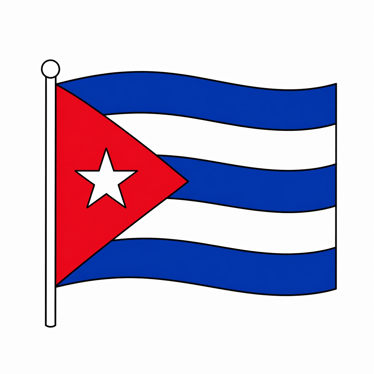 disegno di Bandiera di Cuba a colori