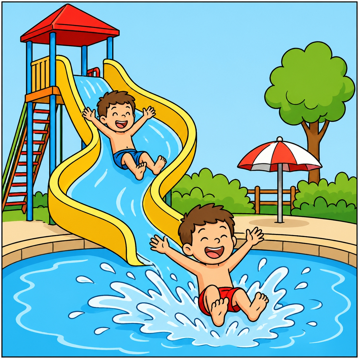 disegno di Giochi in Piscina a colori