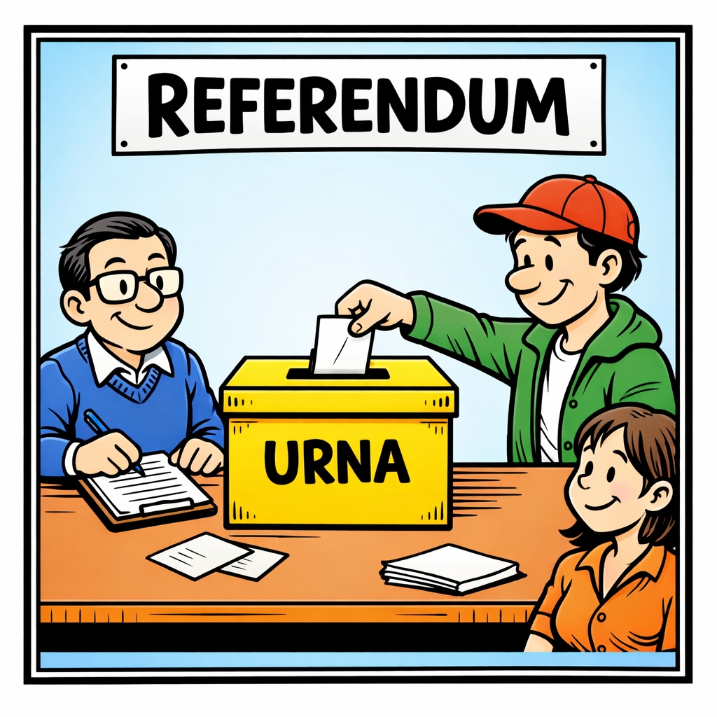 disegno di Seggio elettorale con Urna a colori