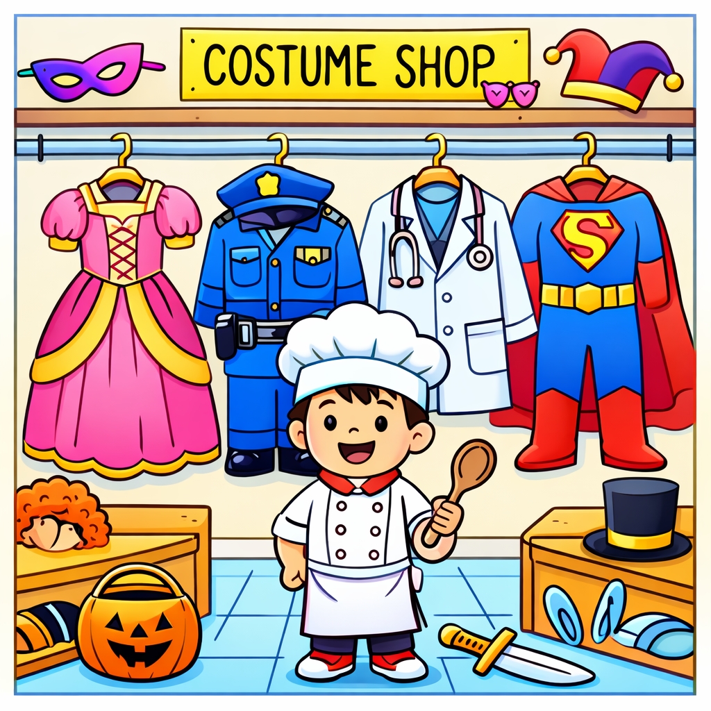 disegno di Negozio di vestiti di Carnevale  a colori