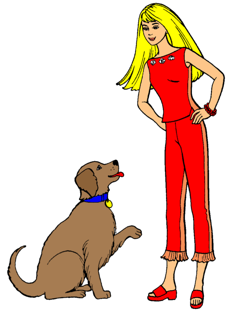 disegno di Barbie ed il Cane a colori