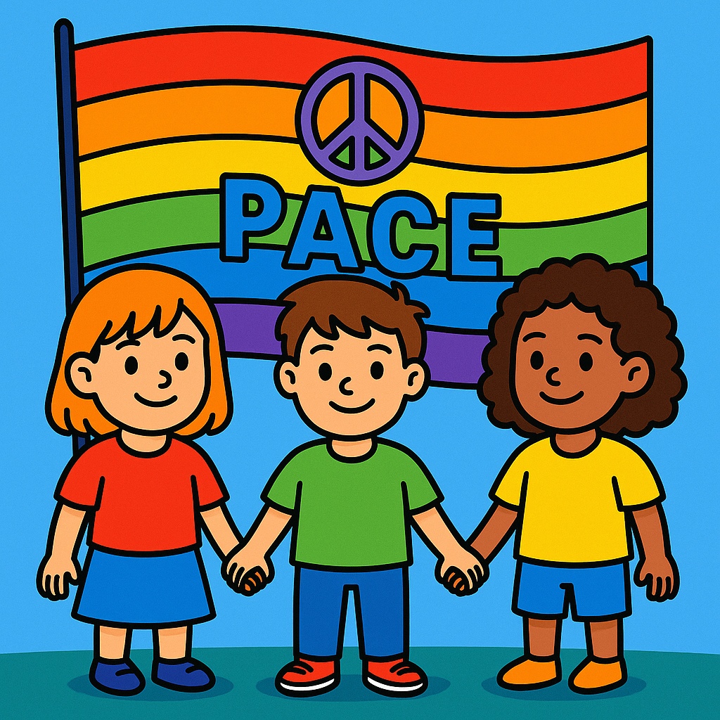 disegno di Bandiera della Pace a colori