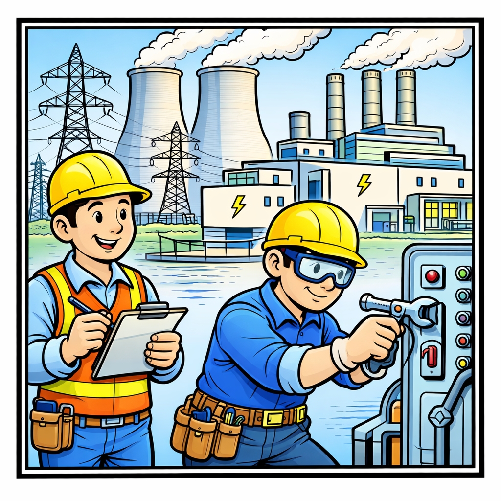 disegno di Centrale Elettrica  a colori