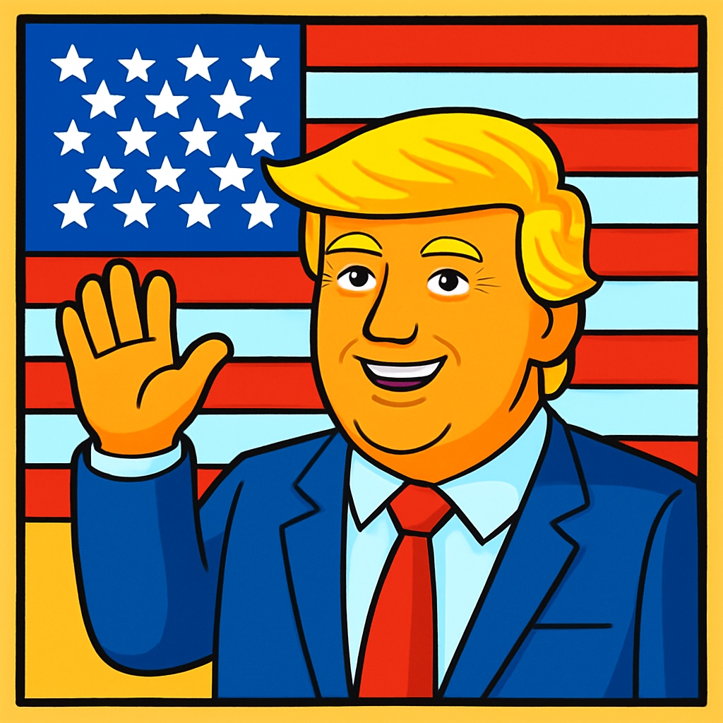 disegno di Presidente Donald Trump Stati Uniti d'America a colori