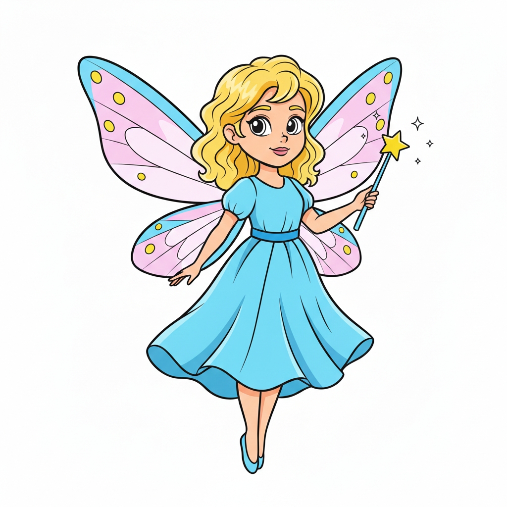 disegno di Fatina con le Ali a colori