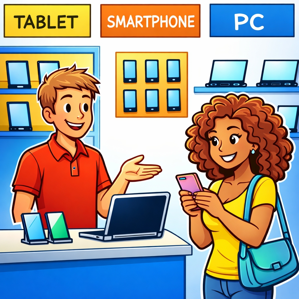 disegno di Negozio di Tecnologia  a colori