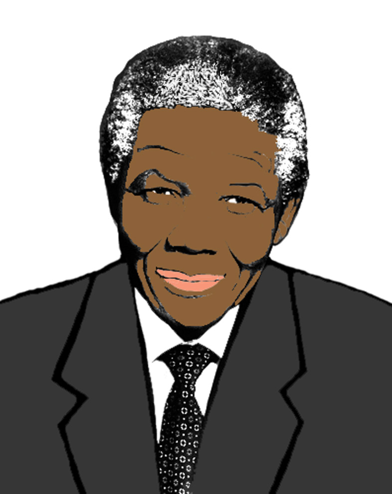 disegno di Nelson Mandela a colori