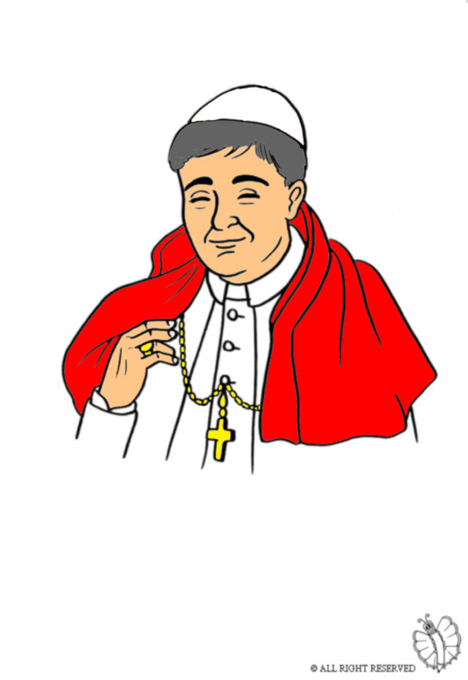 disegno di Il Papa a colori