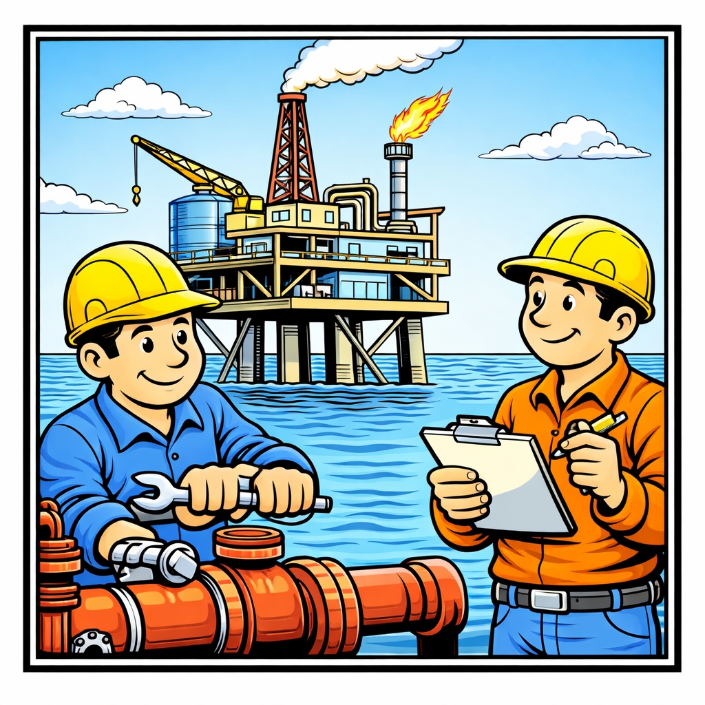disegno di Piattaforma Petrolifera  a colori