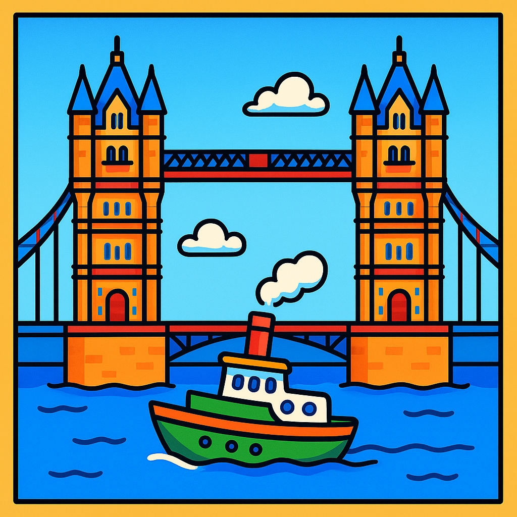 disegno di Tower Bridge London a colori
