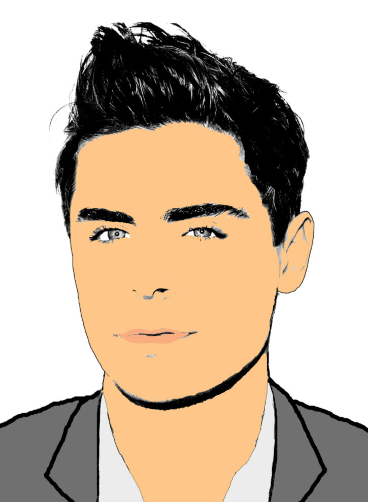 disegno di Zac Efron a colori