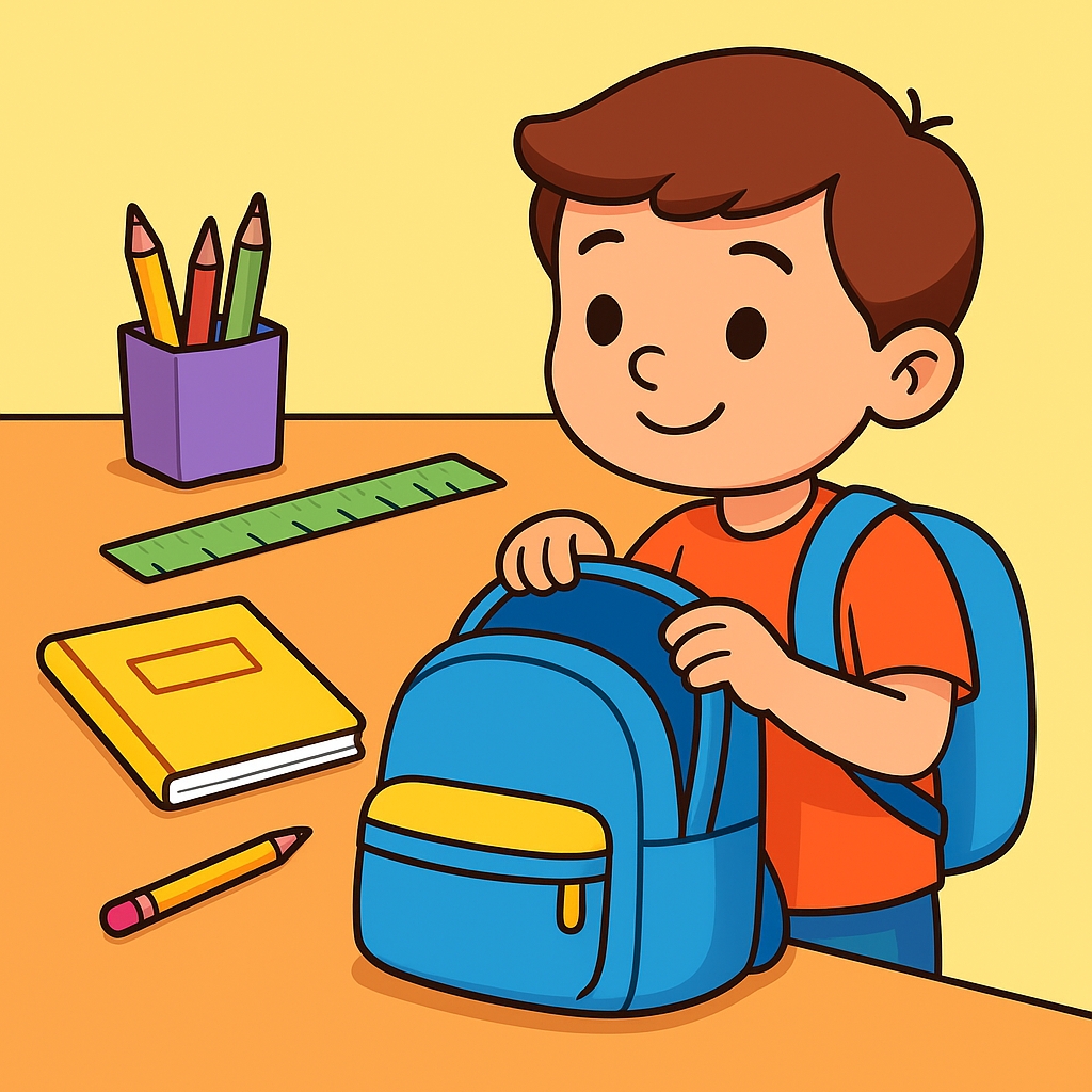 disegno di Zaino per la Scuola a colori