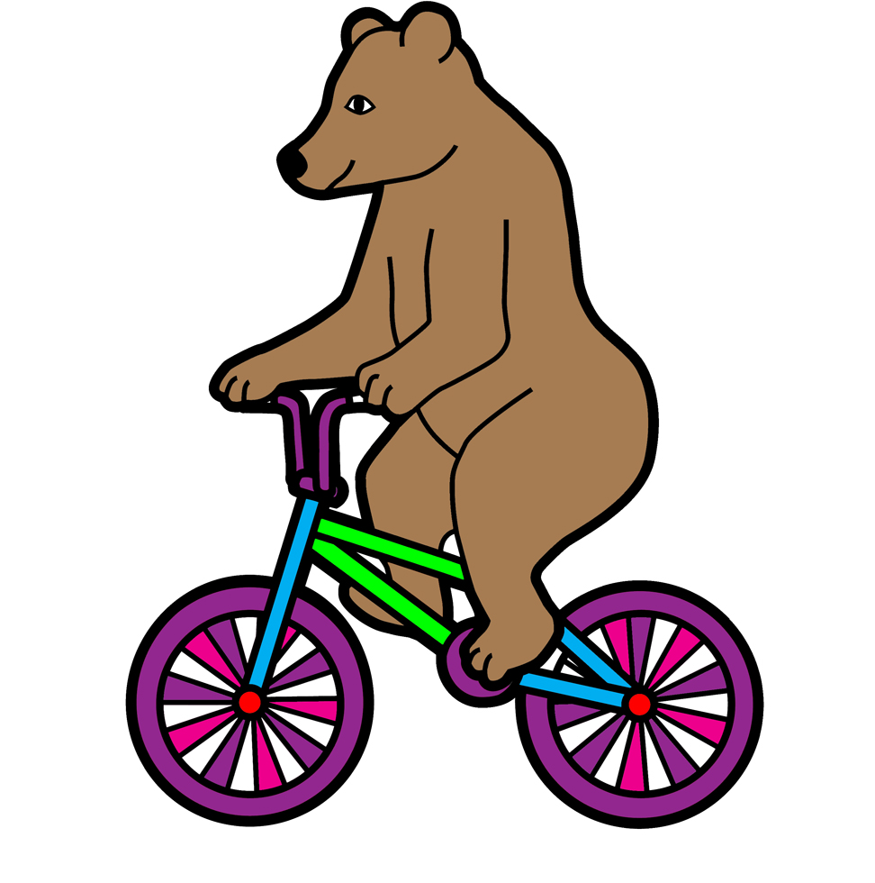 disegno di L'Orso in Bicicletta a colori