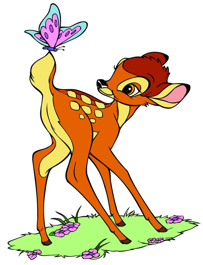 disegno di Bambi e la Farfalla a colori