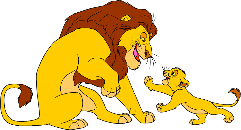 disegno di Mufasa e Simba Il Re Leone a colori