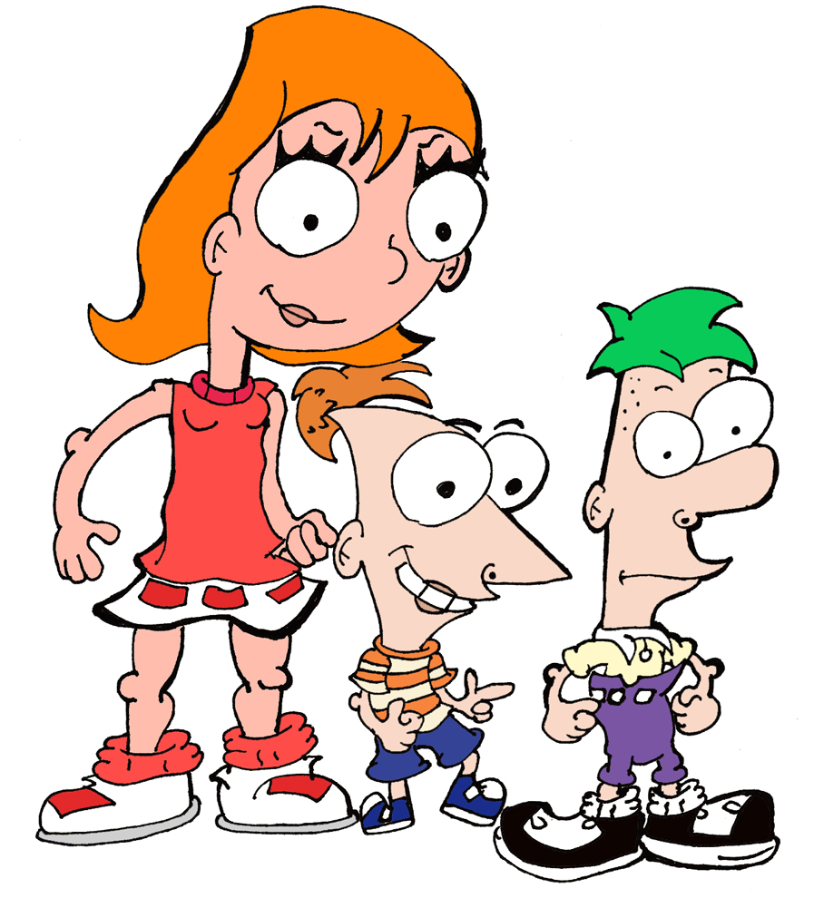 disegno di Phineas Ferb e Candace a colori