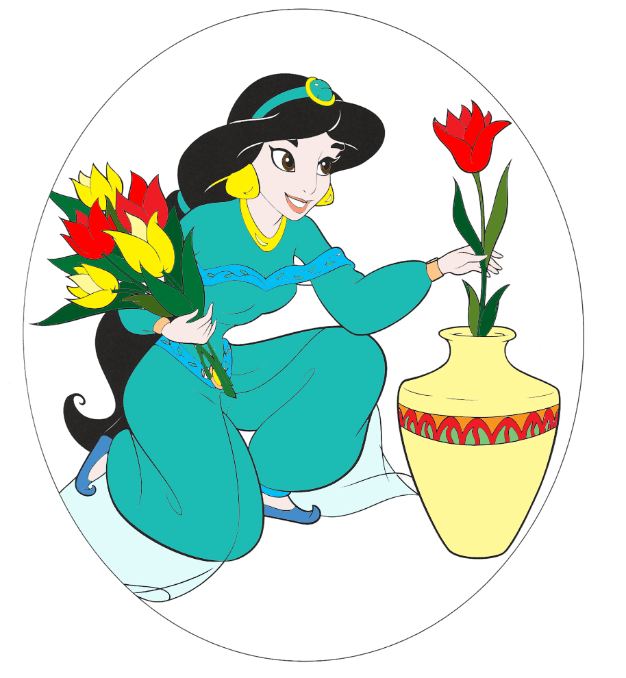 disegno di Principessa Jasmine Aladdin a colori