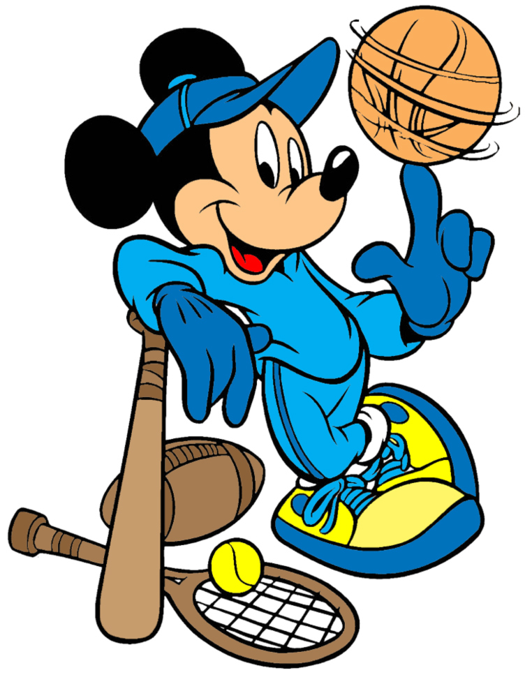 disegno di Topolino e lo Sport a colori