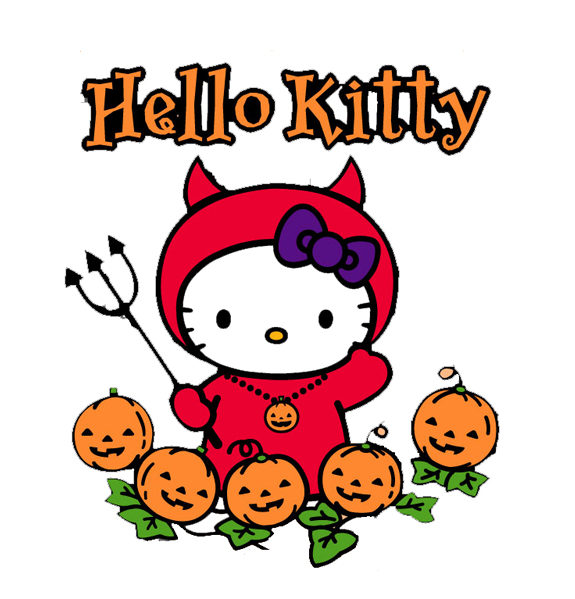 disegno di Hello Kitty Halloween a colori