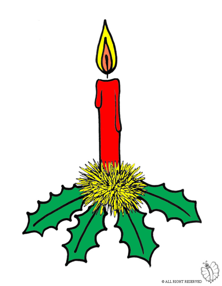 disegno di Candela di Natale a colori