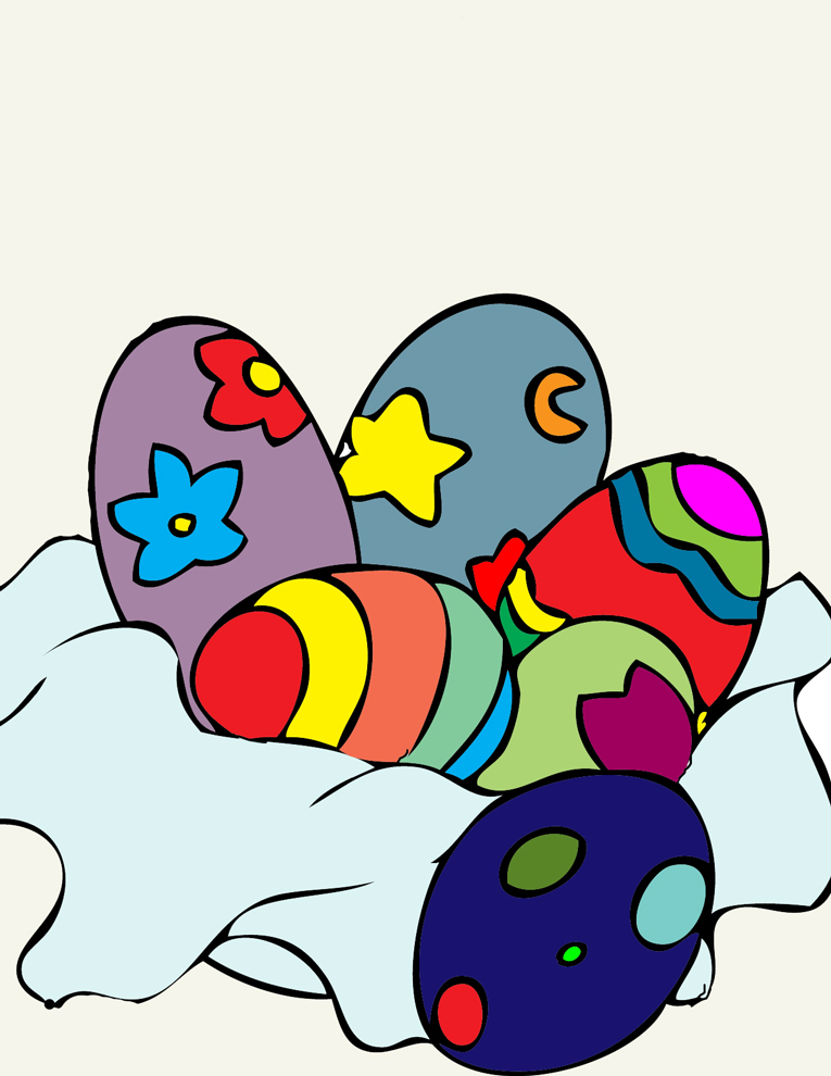 disegno di Uova Fantasia di Pasqua a colori